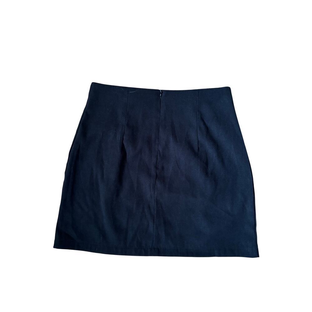 Women’s Black Mini Skirt Side Slit High Waist Career Office Y2K Size S - Picture 3 of 5